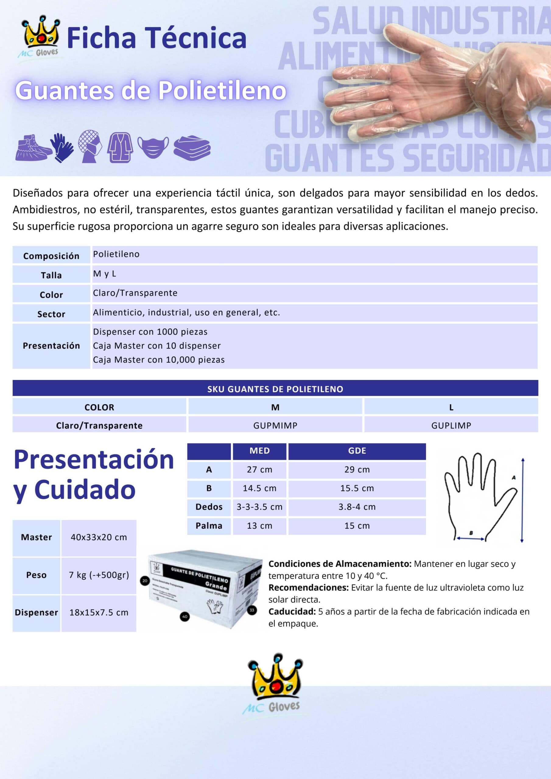 GUANTE POLIETILENO TIPO POLY-D / MC GLOVES - Imagen 2